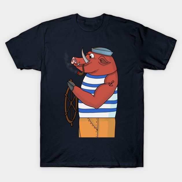 Sailor Boar T-Shirt by Vlad.S. Art Studio